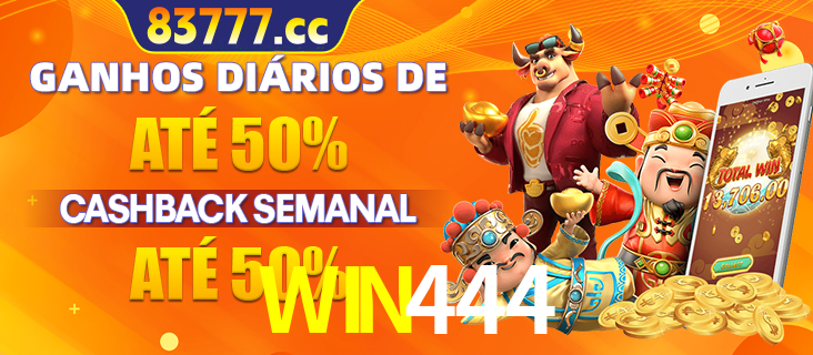 Anúncio de um membro ganhador do cassino WIN444 que ganhou R$2.193.486,00 jogando o slot PG Fortune Tiger, com os mascotes do jogo comemorando o prêmio.