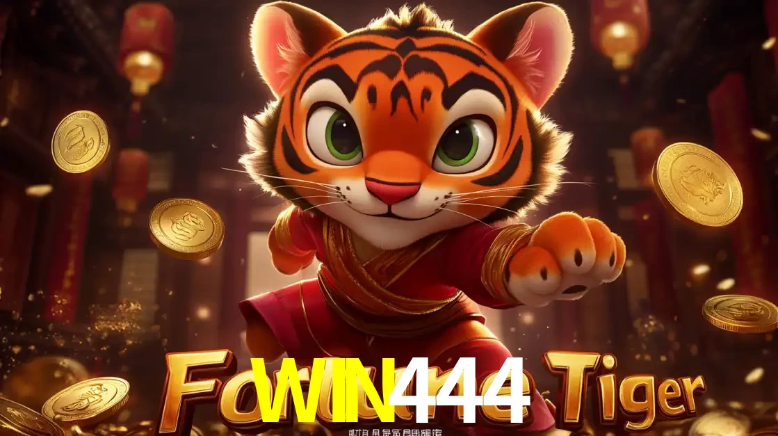 O carismático mascote do jogo de slot Fortune Tiger, um tigre fofo em pose de artes marciais, pronto para trazer sorte e multiplicadores de ganhos no cassino online WIN444.