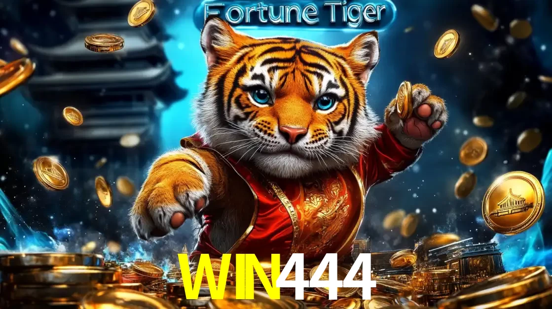 Imagem promocional do jogo de slot Fortune Tiger, com um tigre majestoso em traje tradicional cercado por uma fortuna em moedas de ouro, disponível agora no cassino WIN444.